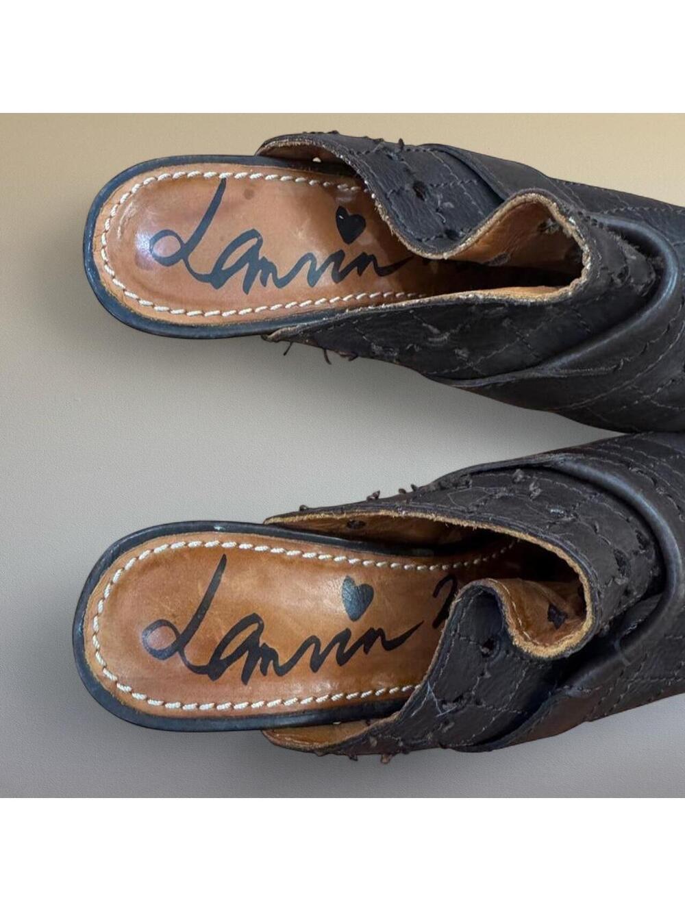 Lanvin brown leather platform clogs Sz. EU 38/US 7.5 - Picture 6 of 7